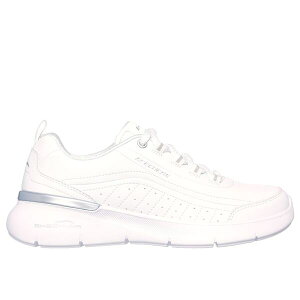 �X�P�b�`���[�Y ���f�B�[�X �V���[�Y �X�j�[�J�[ ���[�X ���U�[ Skechers Duraleather Lace-Up W Memory Foam Runners Womens White/Silver �z���C�g