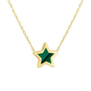r[ [ fB[X ANZT[ lbNXE`[J[Ey_ggbv [X Be You 9ct Gold Malachite Star Necklace Yellow Gold CG[