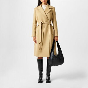ouA[ fB[X AE^[ WPbgEu] E[ R[g Barbour Clodagh Wool Trench Coat Camel L