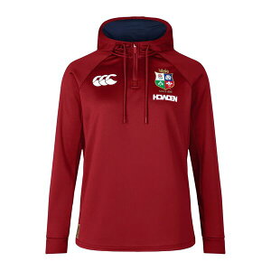 �J���^�x���[ ���f�B�[�X �A�E�^�[ �p�[�J�[�E�X�E�F�b�g �n�[�t�W�b�v �p�[�J�[ Canterbury British and Irish Lions 2024 Quarter Zip Hoodie Womens Red Dahlia ���b�h