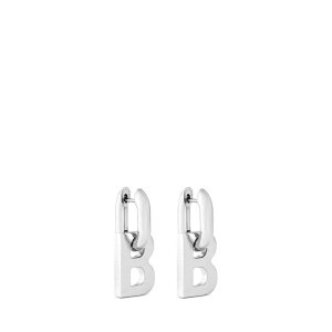 oVAK fB[X ANZT[ sAXECO BALENCIAGA B Chain Xs Earrings Silver 0926