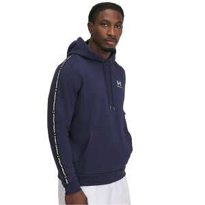 A_[A[}[ Y AE^[ p[J[EXEFbg t[X Under Armour Icon Fleece Taping Hoody Mens Navy/White zCg