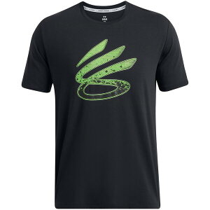 �A���_�[�A�[�}�[ �����Y �g�b�v�X T�V���c ���S Under Armour Curry Logo Trend T-Shirt Mens Black/Green �u���b�N