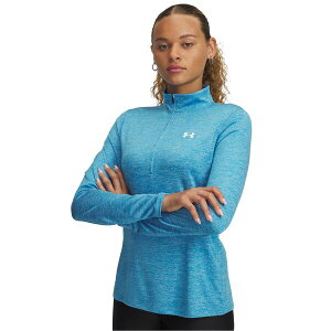 �A���_�[�A�[�}�[ ���f�B�[�X �g�b�v�X �V���c �n�[�t�W�b�v Under Armour Armour Tech Half Zip Top Women's Ether Blue �u���[