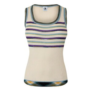�~�b�\�[�j ���f�B�[�X �g�b�v�X �^���N�g�b�v �j�b�g MISSONI Knitted Tank Top Sandshell