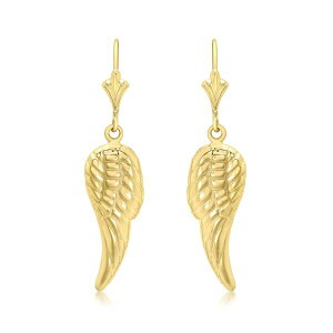 �r�[ ���[ ���f�B�[�X �A�N�Z�T���[ �s�A�X�E�C�������O Be You 9ct Gold Angel-Wing Drop Earrings Yellow Gold �C�G���[