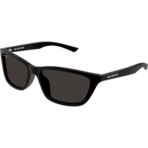 oVAK Y ANZT[ TOXEACEFA BALENCIAGA Rectangle Sunglasses Black/Grey ubN