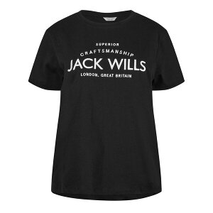 �W���b�N �E�B���X ���f�B�[�X �A���_�[�E�F�A �i�C�g�E�F�A T�V���c ���S Jack Wills Forstal Boyfriend Logo T-Shirt Black �u���b�N
