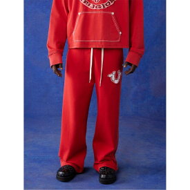 トゥルーレリジョン メンズ ボトムス カジュアルパンツ ワイドレッグ True Religion Wide Leg Sweat Sn99 Wshed Red レッド