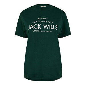 �W���b�N �E�B���X ���f�B�[�X �A���_�[�E�F�A �i�C�g�E�F�A T�V���c Jack Wills Forstal Boyfriend T-Shirt Dark Green �O���[��
