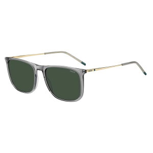 t[S Y ANZT[ TOXEACEFA Hugo Logo-Detailed Square Sunglasses Grey Gold