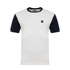 �G�f���p�[�N �����Y �g�b�v�X T�V���c Eden Park White colour-block T-shirt BC �z���C�g