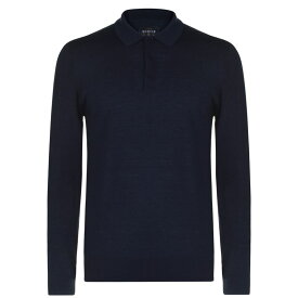 【送料無料】 ハウィック メンズ ニット・セーター アウター Howick Merino Polo Shirt Navy