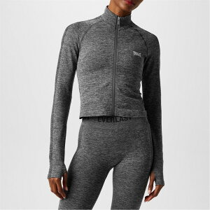 �G�o�[���X�g ���f�B�[�X �g�b�v�X �V���c Everlast Seamless Zip Top Womens Charcoal Marl �`���R�[��