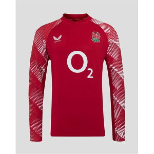 �J�X�g�� �����Y �g�b�v�X T�V���c Castore England Rugby Pre Match Drill Top 2025 Adults Red/White �z���C�g