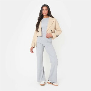 �A�C�\�E�C�b�g�t�@�[�X�g ���f�B�[�X �{�g���X �J�W���A���p���c ���C�h���b�O �p���c �W���[�W�[ I Saw It First Jersey Rib Wide Leg Trousers Grey Marl �O���[