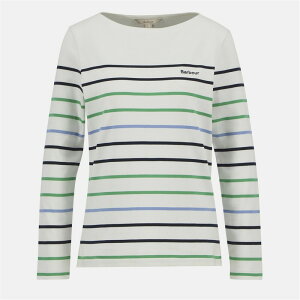�o�u�A�[ ���f�B�[�X �g�b�v�X �V���c Barbour Hawkins Striped Long Sleeved Top Cloud Stripe �X�g���C�v