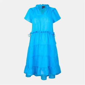 F[_ fB[X gbvX s[X Vero Moda Luca Frill Drss Ld99 Dresden Blue u[