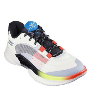 �X�P�b�`���[�Y �����Y �V���[�Y �X�j�[�J�[ ���b�V�� �_�E�� Skechers Durable Mesh Forefoot Lockdown Low Low-Top Trainers Mens Black/White �z���C�g