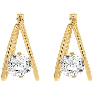 �r�[ ���[ ���f�B�[�X �A�N�Z�T���[ �s�A�X�E�C�������O Be You 9ct Gold Double Hoop With CZ Earrings Yellow Gold �C�G���[