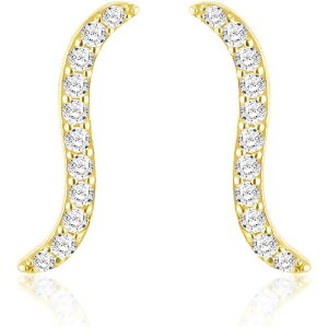 r[ [ fB[X ANZT[ sAXECO Yellow Gold Be You 9ct Gold CZ Wave Stud Earrings