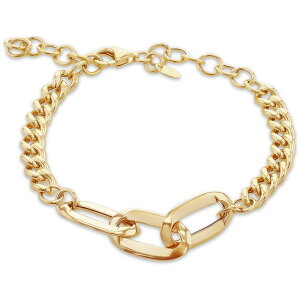 �r�[ ���[ ���f�B�[�X �A�N�Z�T���[ �u���X���b�g�E�o���O���E�A���N���b�g Be You 9ct Gold Curb Link Station Bracelet Yellow Gold �C�G���[