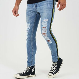 �u���[�u�\�E�� �����Y �{�g���X �f�j���p���c �f�j�� Brave Soul Denim Jean with Side Tape Detail Blue �u���[