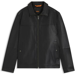 �{�X �����Y �A�E�^�[ �W���P�b�g�E�u���]�� ���U�[ �W���P�b�g Boss Leather Jacket Black 001 �u���b�N