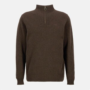 ouA[ Y AE^[ jbgEZ[^[ n[tWbv Barbour Essential Half Zip Jumper Dark Oak
