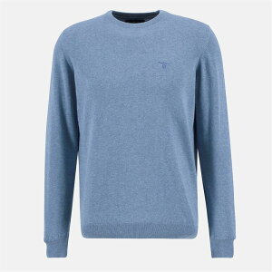 ouA[ Y AE^[ jbgEZ[^[ Barbour Men's Crew-neck Cotton Jumper Bluestone
