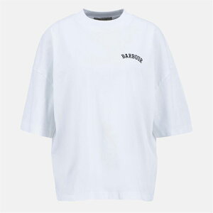 �o�u�A�[ ���f�B�[�X �g�b�v�X T�V���c Barbour Claydon Oversized T-Shirt White �z���C�g