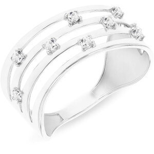 r[ [ fB[X ANZT[ w White Gold Be You 9ct Gold CZ 4 row Wave Ring
