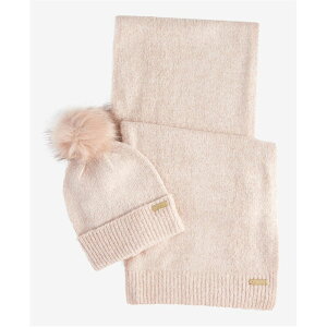 �o�u�A�[ ���f�B�[�X �A�N�Z�T���[ �X�q Barbour International Sparkle Beanie & Scarf Gift Set Pink AW24 �s���N