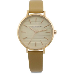 yz t`RlNV fB[X rv ANZT[ Connection TAN Round Analog Watch for Women Beige