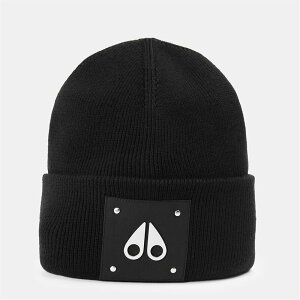 [XibN Y ANZT[ Xq Black 292 MOOSE KNUCKLES Moose Lrg Lgo Beanie Sn61