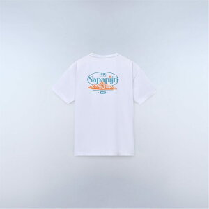 �i�p�s�� �����Y �g�b�v�X T�V���c �O���t�B�b�N Napapijri Graphic T-shirt Mens White MQL �z���C�g