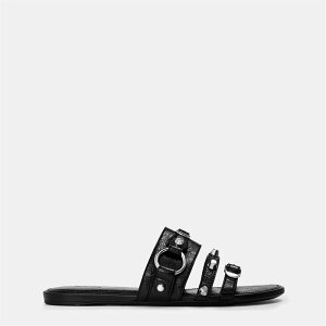 �o�����V�A�K ���f�B�[�X �V���[�Y �T���_�� BALENCIAGA Bal City Slide L005 Ld53 Black/Silver �u���b�N