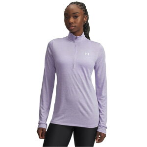 �A���_�[�A�[�}�[ ���f�B�[�X �g�b�v�X �V���c �n�[�t�W�b�v Under Armour Armour Tech Half Zip Top Womens Transparent