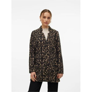 F[_ fB[X AE^[ WPbgEu] vg WPbg Vero Moda Brushed Katrine Leopard Print Jacket Brown uE