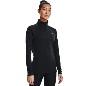 �A���_�[�A�[�}�[ ���f�B�[�X �g�b�v�X �V���c �n�[�t�W�b�v Under Armour Reflective Tech quarter Zip Top Black �u���b�N