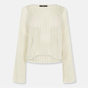 �o���Y ���f�B�[�X �g�b�v�X �V���c �j�b�g Vans Mila Open Knit Crop Crew Marshmallo Knitted Top Womens Marshmallow