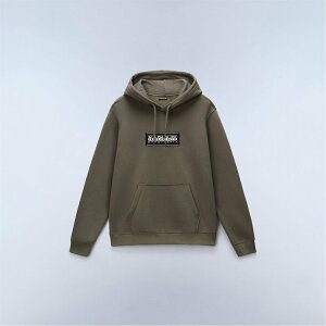 �i�p�s�� �����Y �A�E�^�[ �p�[�J�[�E�X�E�F�b�g ���S �p�[�J�[ Napapijri S-Box Logo Hoodie Mens Tea Leaf