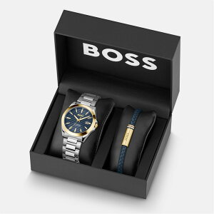 {X Y ANZT[ rv Gents BOSS Strike A Watch and Bracelet Gift Set Multi }`J[