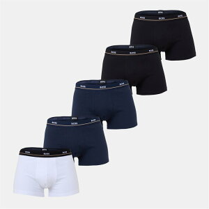 【送料無料】 ボス メンズ ボクサーパンツ アンダーウェア Trunk 5p Essential 10242934 01 Boxer Mens Open Blue