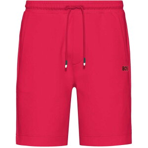 �{�X �����Y �{�g���X �n�[�t�p���c�E�V���[�c �V���[�g�p���c �h�J ���S BOSS Headlo 1 Embroidered Logo Shorts Medium Pink �s���N