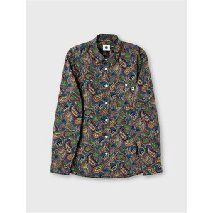 �v���e�B�O���[�� �����Y �g�b�v�X �V���c Pretty Green PG House Paisley LS Sn61 Multi �}���`�J���[