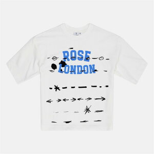 ���[�Y�����h�� �����Y �g�b�v�X T�V���c Rose London London Graffiti Stripe T-shirt Off White �I�t�z���C�g