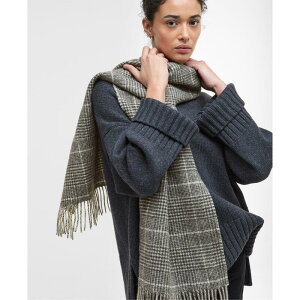 ouA[ fB[X ANZT[ }t[EXg[EXJ[t Barbour Noelle Reversible Check Scarf Monochrome `FbN