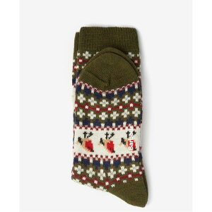 �o�u�A�[ ���f�B�[�X �A���_�[�E�F�A �C�� Barbour Robin Fair Isle Socks Olive �I���[�u