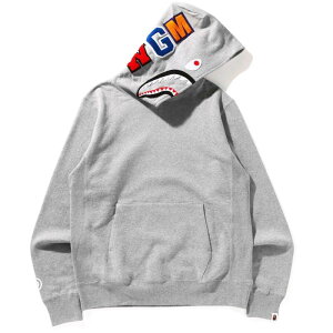 A xCVO GCv Y AE^[ p[J[EXEFbg A Bathing Ape Shark Over Thead Hoodie Grey O[